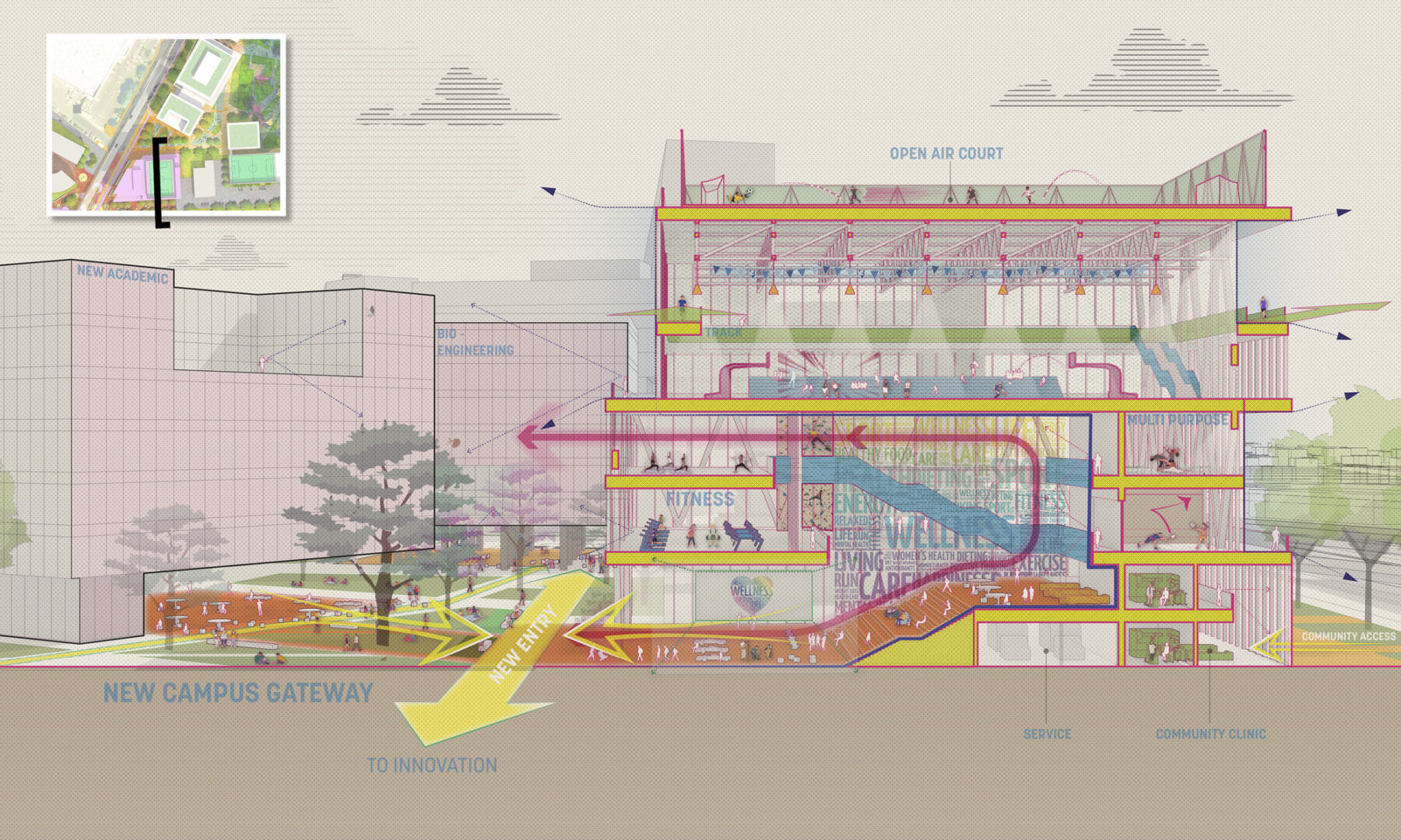 concept diagram of new academic building