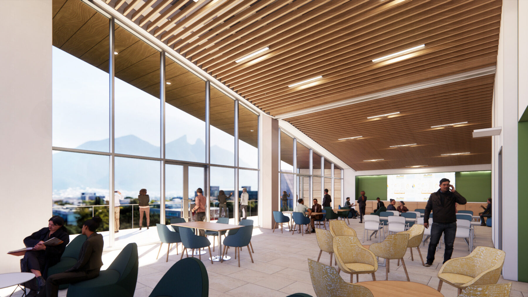 rendering view of multipurpose room at Level 7